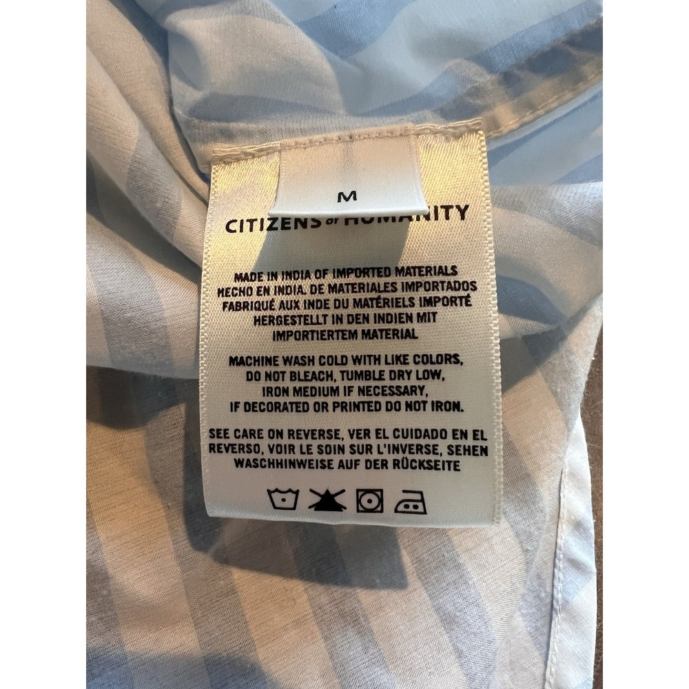 Citizens Of Humanity Women's Button Up Shirt Medium Blue And White Striped - Picture 7 of 10